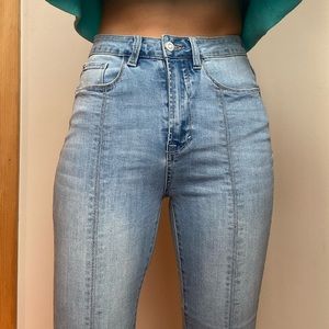 Front Seam High-rise Jeans